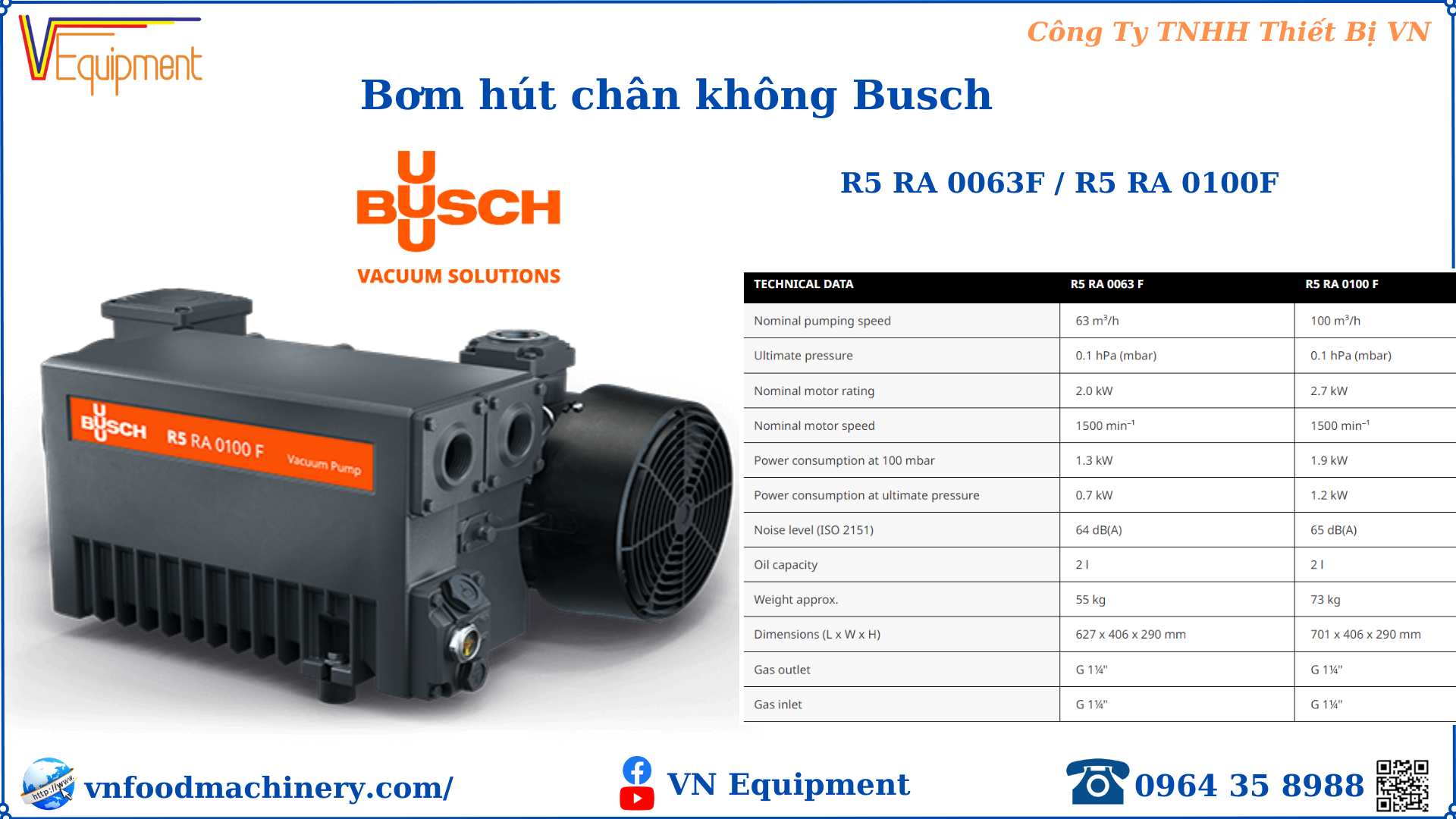Bơm hút chân không Busch R5 RA 0100 F
