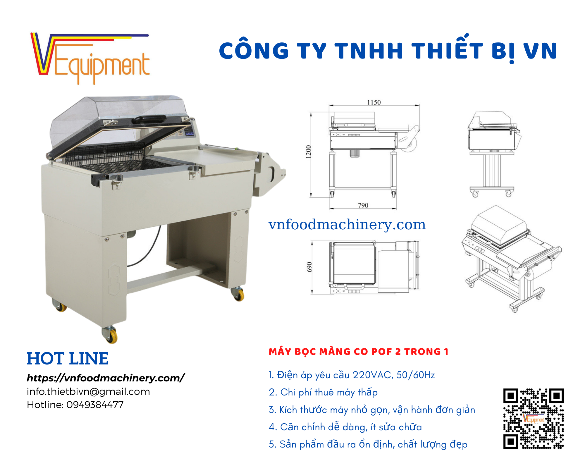 CHO THUÊ MÁY BỌC MÀNG CO 2 TRONG 1