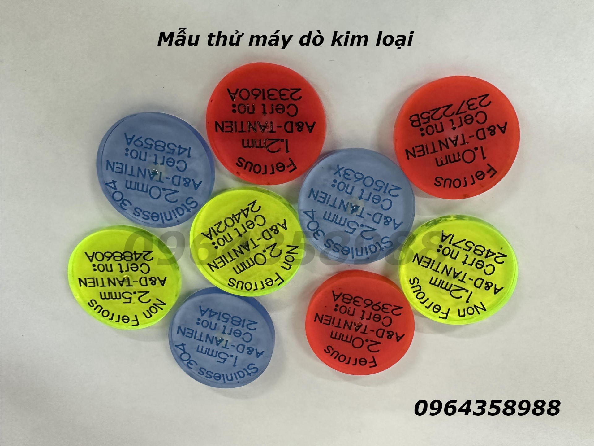 Mẫu chuẩn máy dò kim loại