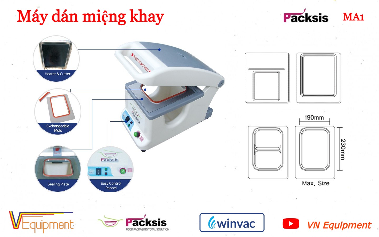 MÁY DÁN KHAY MA1 PACKSIS