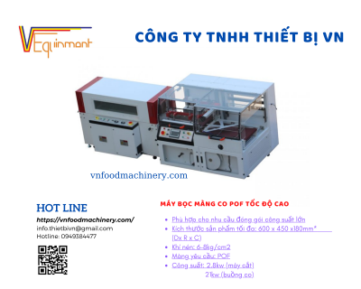 MÁY BỌC MÀNG CO POF TỐC ĐỘ CAO